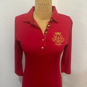 Lauren Ralph Lauren Vintage Red Knit LS Dress SZ M